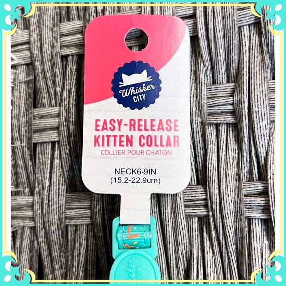 Whisker City Breakaway Kitten Collar Confetti Turquoise Pastel Cat Petsmart - Picture 3 of 8